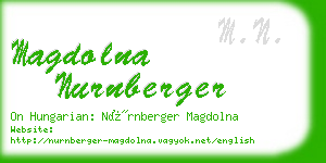 magdolna nurnberger business card